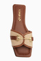 Elanor Tan Buckle Flat Bottom Women's Slippers - 7