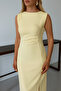 Slit Detail Solid Color Dress - 2