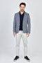 Gerardo Men's Navy Plaid Textured Polyviscon Fabric Slim Fit Slim Fit Sports Blazer Jacket - 7