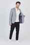 Gerardo Men's Gray Plaid Textured Polyviscon Fabric Slim Fit Slim Fit Sports Blazer Jacket - 6