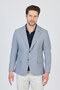Antony Men's Light Navy Blue-Grey Knitted Fabric Stretching Sports Blazer Jacket - 6