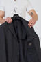 Tadic Men's Black Patterned Stretching Fabric Slim Fit Cover Pocket Half Lining 4 Season Blazer Jacket - 3