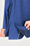 Acario Men's Navy Blue Mono Collar Slim Fit Blazer Jacket (Large Size - Oversize) - 5