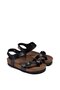 Women's leather daily sandals double strap slippers eva sole poly orthopedic - 4