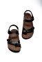 Women's leather daily sandals double strap slippers eva sole poly orthopedic - 7