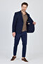 Lucos Men's Navy Blue Half Lining Bag Pocket Lycra Seersucker Fabric Sports Blazer Jacket - 7