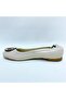 Women's Beige Cream Genuine Leather Ballerinas - 3