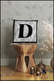 Gray Letter Cushion Pillow Case - Letter D - Gray Background Decorative Gift Cushion Pillow Case