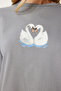 Printed Oversize Knitted T-Shirt Gray Lub0118 - 4