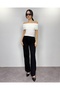 Women's White Madonna Collar Accessory Gathered Sandy Blouse - 3