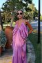 Pink Satin Surface Volume Dress - 7
