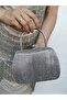 Women's Laser Platinum Evening Dress Clutch Chain Strap Handheld Wedding Engagement Night Shoulder Bag - 4