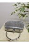 Women's Laser Platinum Evening Dress Clutch Chain Strap Handheld Wedding Engagement Night Shoulder Bag - 8