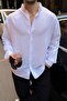 Zoro Men's Extra Soft Linen Look Shirt Long Sleeve, Lightly Textured - 2