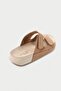Genuine Leather Summer Women's Double Striped Nubuck Special Sole Beige Slippers - Mssr26-Bj - 6