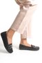 Women's Ballerina Black Leather – D Buckle, Lightweight, Orthopedic, Comfortable, Casual Shoes, Gizy - 4