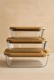 Set of 3 Lu Storage Containers (650ml 1000ml 1500ml)-Heat Resistant-Bamboo Leak Proof Lid - 2