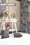 وسادة هدايا مزخرفة بنقشة رخامية باللون الرمادي والأصفر - غطاء وسادة - 3