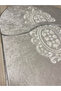Üsküdar Non-Slip Base, Dowry Style, Absorbent, Velvet 2-Piece Super Luxury Oval Bath Mat Set Gray - 2