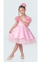 Babyaden Rose Detailed Buckle Boat Neck Satin Fluffy Evening Dress Birthday Party Costume Girl Children's Dress