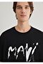 Printed Black T-Shirt Oversize / Wide Cut 0612469 -900 - 5