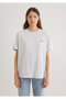 Logo Printed Gray T-Shirt Loose Fit / Loose Relaxed Fit1611309-85438 - 3