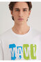 Logo Printed White T-Shirt Regular Fit / Normal Cut 0610632-620 - 6