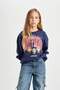 Navy Blue Harry Potter Relax Fit Crew Neck Sweatshirt for Girls D3865A824Au - 3