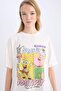 Spongebob Oversized Wide Fit Crew Neck Short Sleeve T-Shirt D9105Ax25Sm - 4
