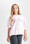 Girls' Pink Barbie Oversize Wide Fit Crew Neck Soft Furry Sweatshirt D1117A824Au - 4