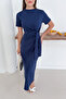 Women's Navy Blue Modal Fabric Side Tie Detail Dress - 4