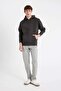 Oversize Wide Fit Hooded Kangaroo Pocket Basic Plain Sweatshirt A4331Ax24Au - 2