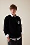 Boxy Fit Crew Neck Printed Sweatshirt C7048Ax24Au - 3