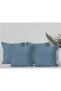 4-Piece Linen Look Throw Pillow Cover Blue - 2