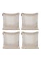 4-Piece Shiny Corded Throw Pillow Cover Cream