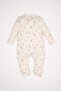 Baby Boy Newborn White Tied Patterned Long Sleeve Jumpsuit C4731A524Au - 5