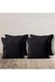 4-Piece Velvet Textured Throw Pillow Cover Black