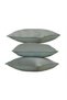 3-Piece Reversible Linen and Velvet Look Throw Pillow Cover Corded Water Green