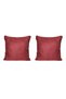 2-Piece Straw Textured Ribbed Double Sided Throw Pillow Cover Red