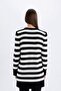 Regular Fit Crew Neck Striped Slit Long Sleeve Knitwear Sweater Tunic Z9007Az24Au - 6