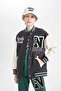 Boys' College Collar Snap Fastener Double Pocket Seasonal Bomber Jacket C7226A824Au - 4