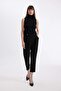 Black Classic Chino Pants Carrot Fit Basic Straight Pocket High Waist D3892Ax24Au - 3