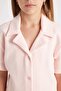 Girl's Standard Fit Short Sleeve Waffle Pajama Set with Shorts C8496A824Sm - 5