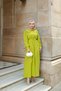 Women's Baby Collar Lace Detailed Hijab Dress Green