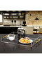 Tuva - New Generation Modern Tray with Gold Handles Transparent Plexiglass (40X40 cm)