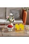 Tuva - New Generation Modern Tray with Gold Handles Transparent Plexiglass (50X50 cm) - 5