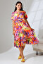 Likapa Summer Large Size Viscose V-Neck Short Sleeve Dress 2688 - 5