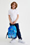 Wolf Patterned Navy Blue School Backpack 23743 - 2