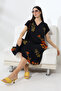 Likapa Summer Large Size Viscose V-Neck Short Sleeve Dress 2688 - 5