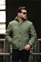 Oversize Pocket Detailed Hooded Lightweight Puffer Jacket - Green - 4